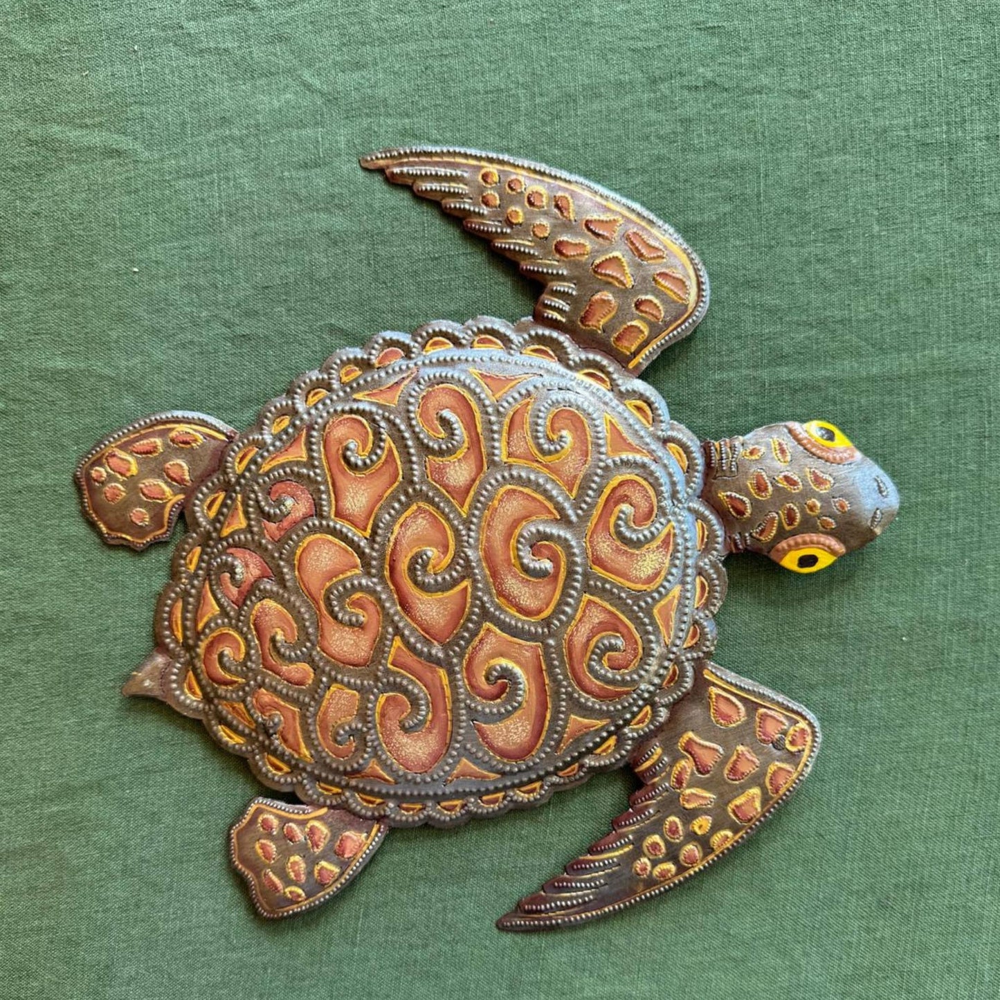 Painted Turtle 11.5" Wall Hanging Art from Haiti