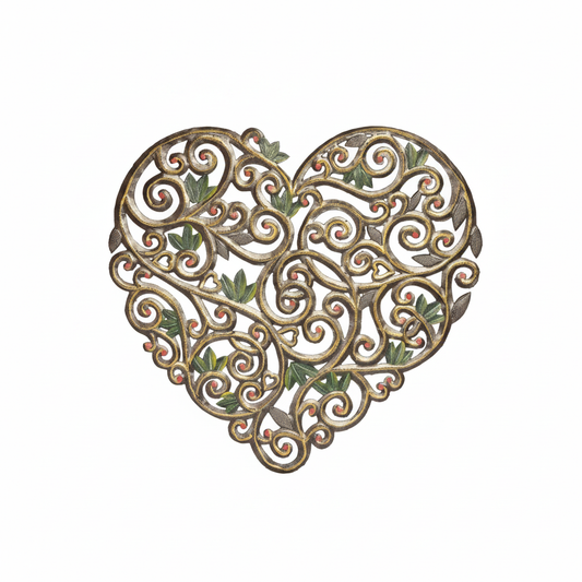 Painted Filigree Heart