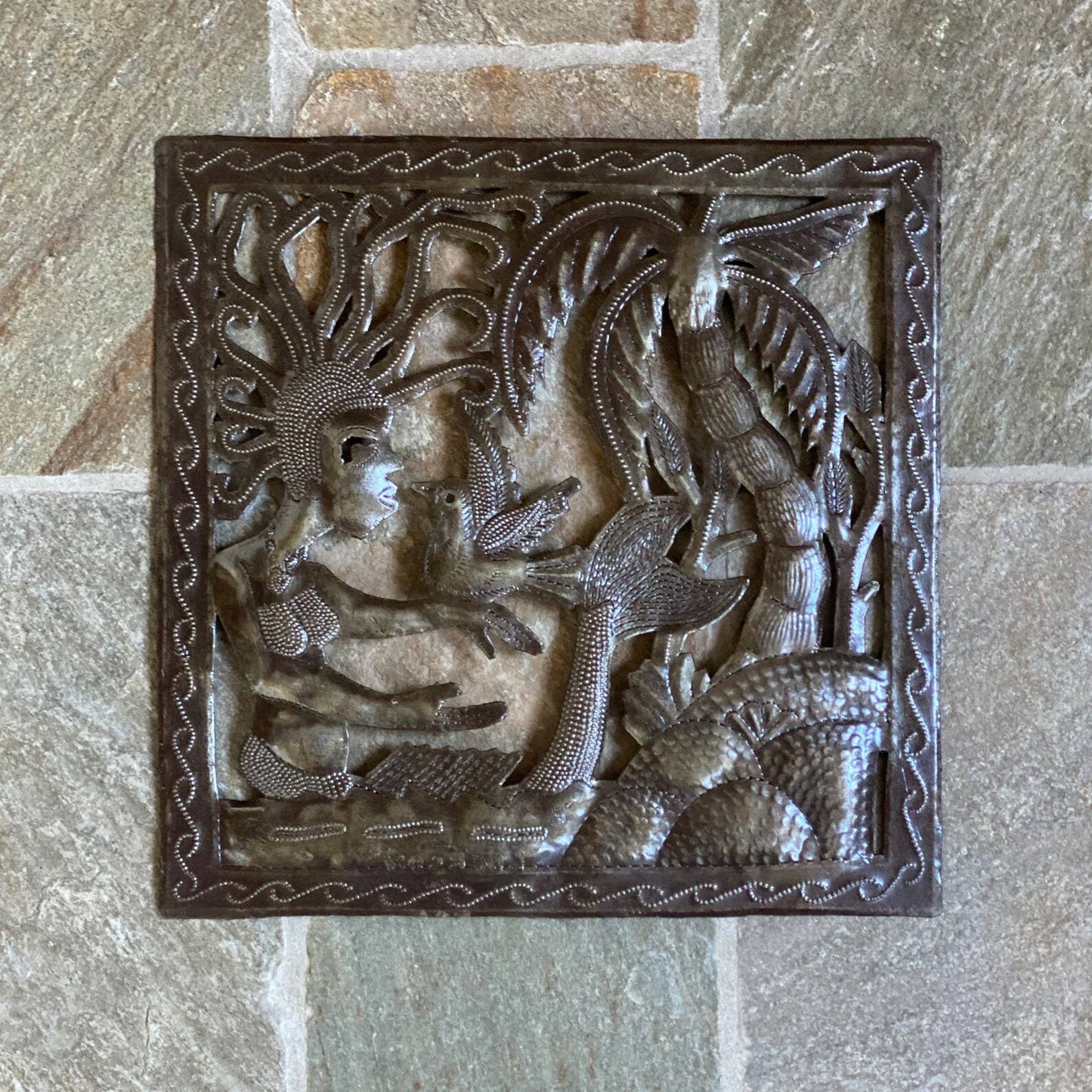 Mermaid Design, Vintage Style, 11" x 11"