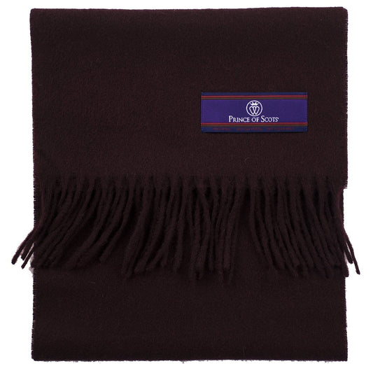 Prince of Scots Fringed Merino Wool Scarf - Merlot