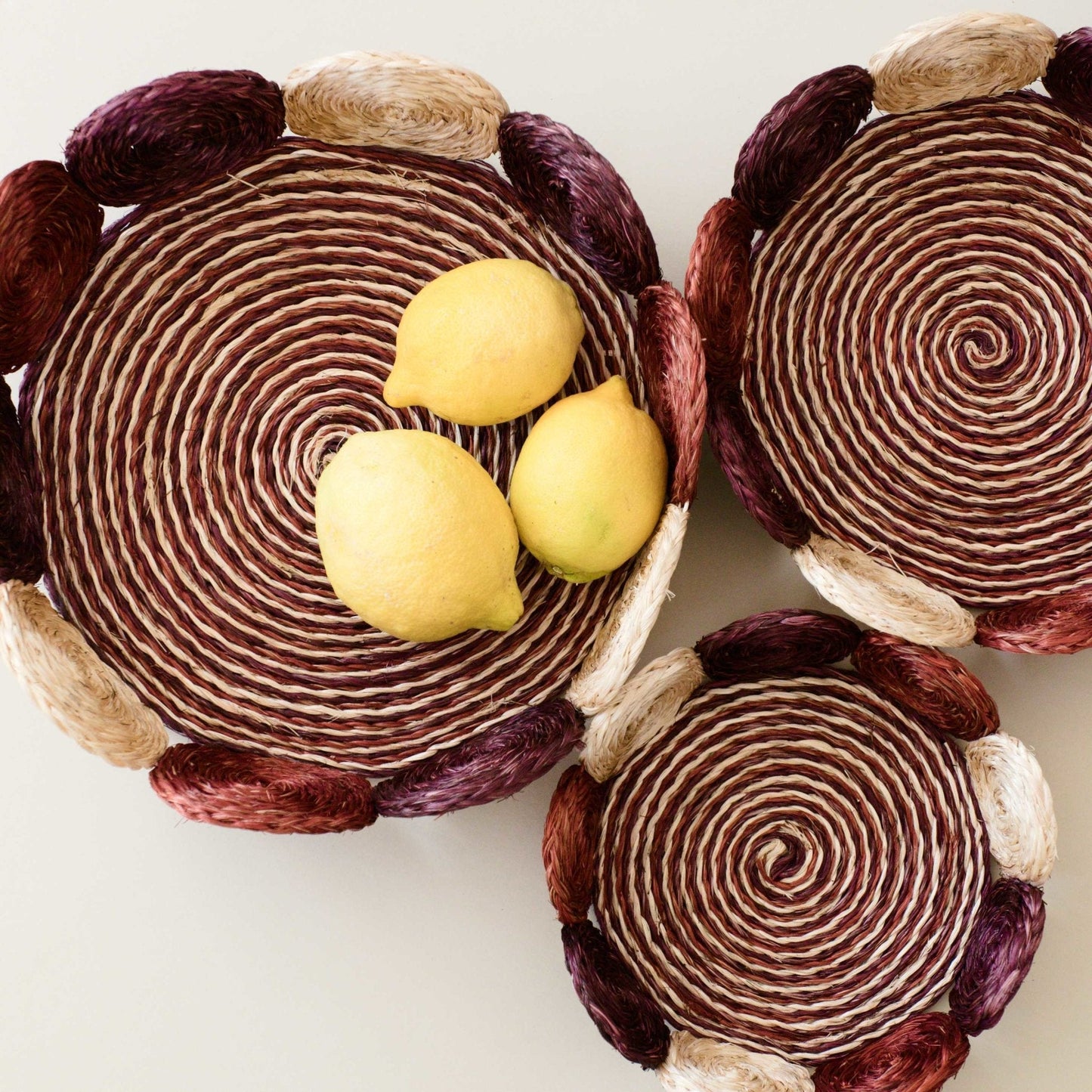 S/3 Natural Woven Fruit Basket