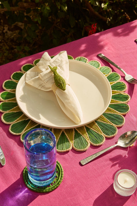 S/2 Drops Placemat Dark - Green/Olive