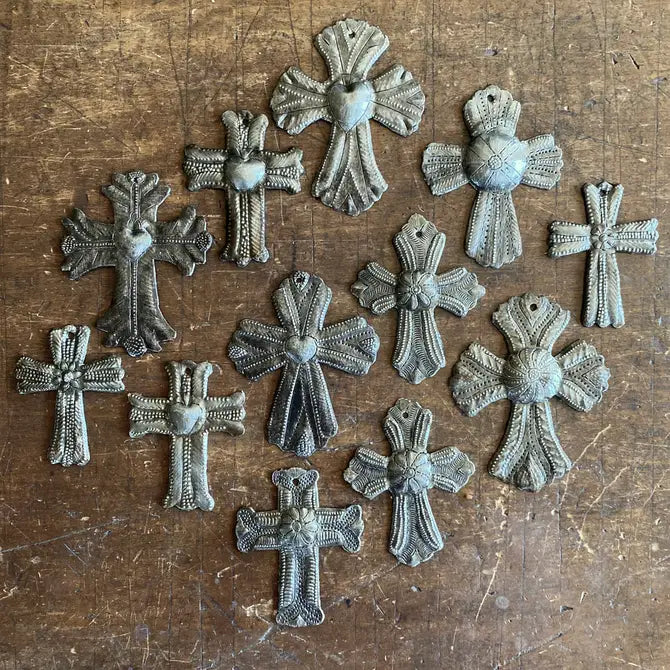 Milagro Crosses Set of 12, Sizes and Styles Vary, Recycled