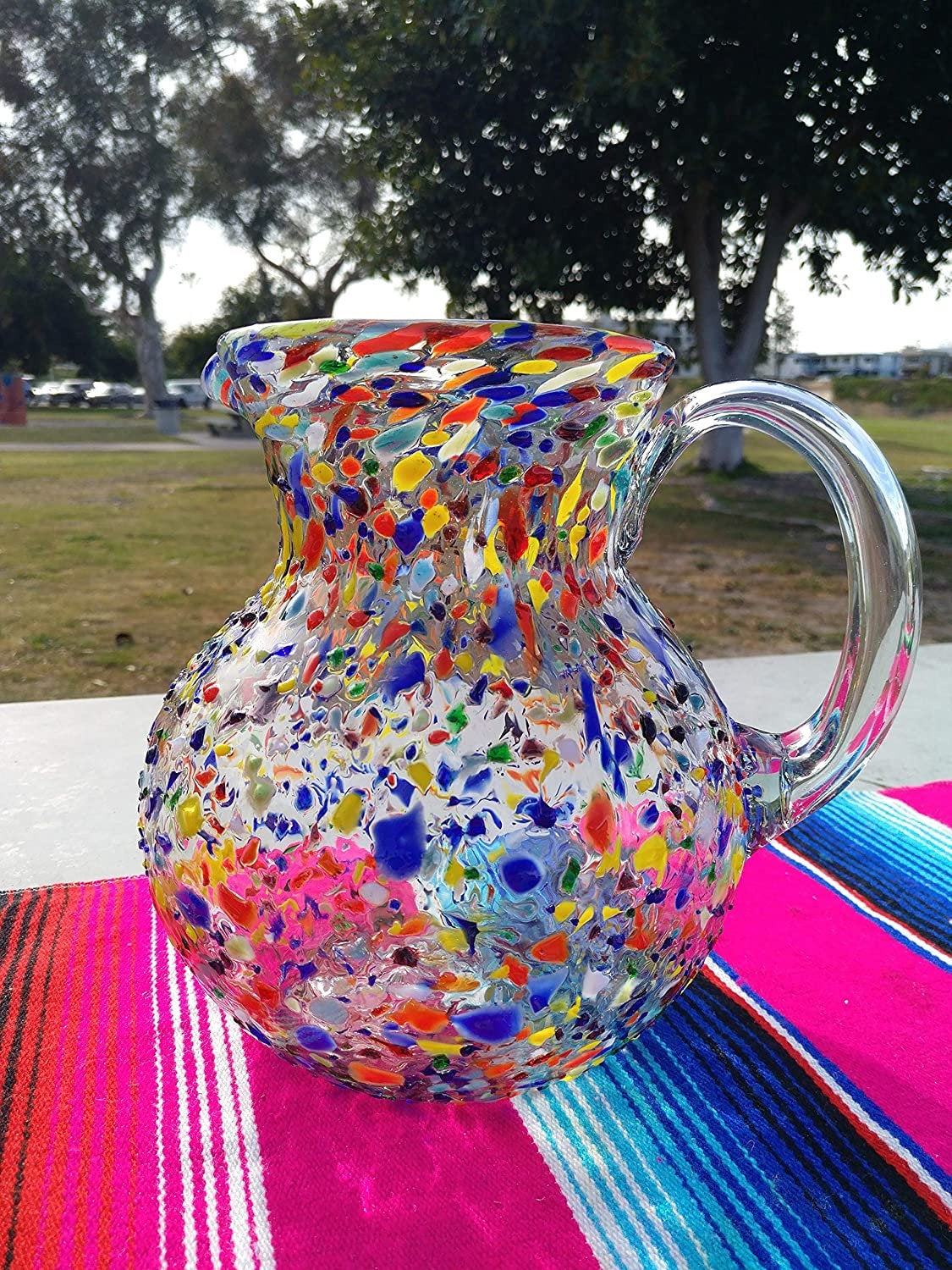 Confetti Rock Design Glass Pitcher