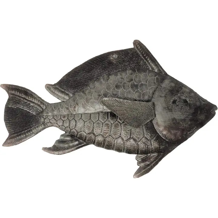 Haitian Metal Tropical Fish Wall Art Fair Trade 11" x 7"
