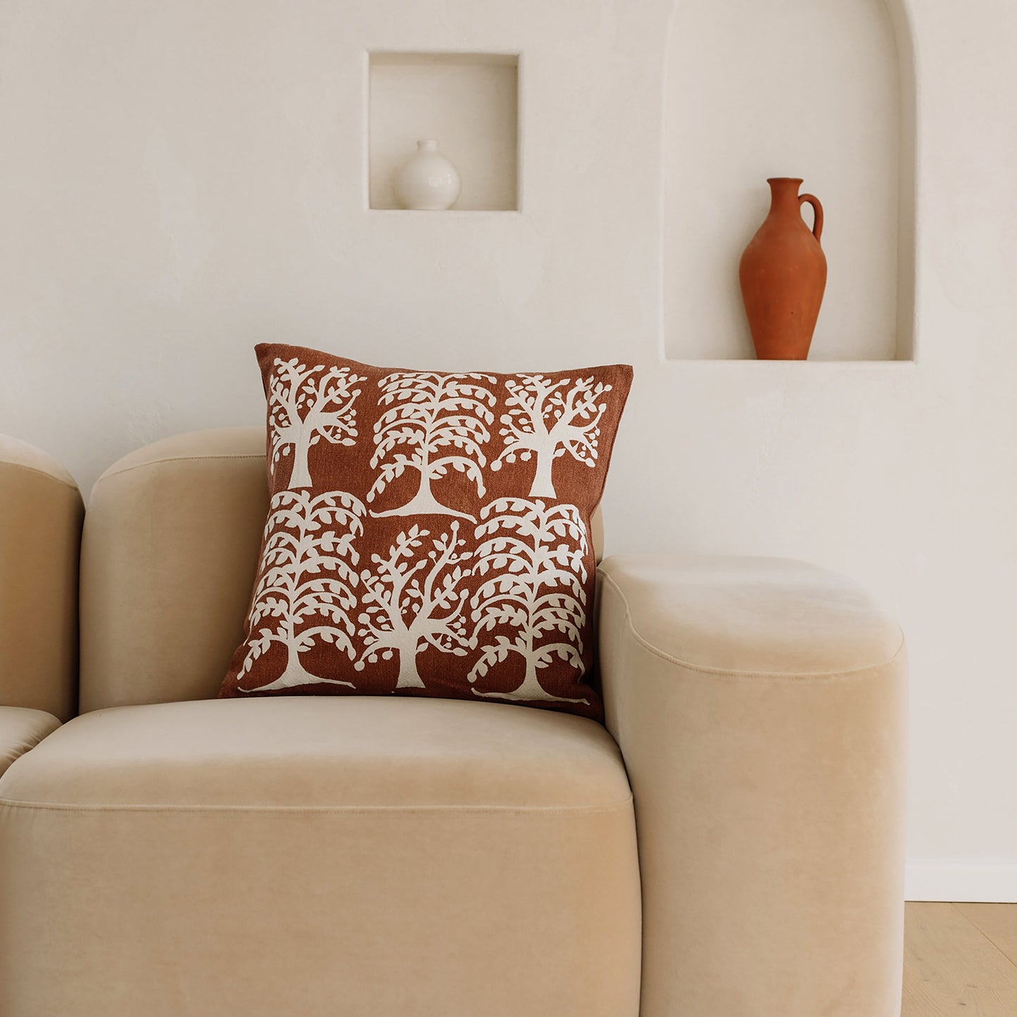 Nature whisper Saal Tree print square pillow cover