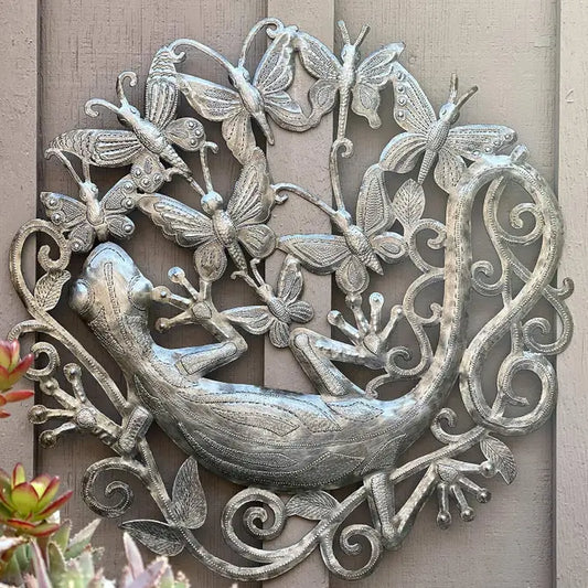 Geckos, Handmade From Recycled Steel Drum Barrels 23"