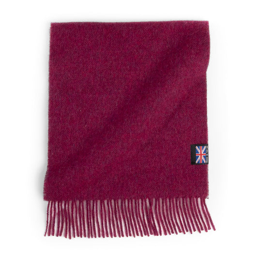 Fringed Merino Wool Scarf - Crimson