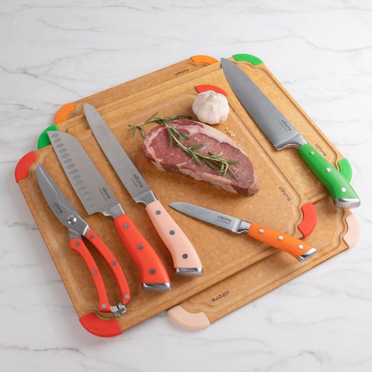 9 Piece Cutting Wise Cutting Boards + Knife Set