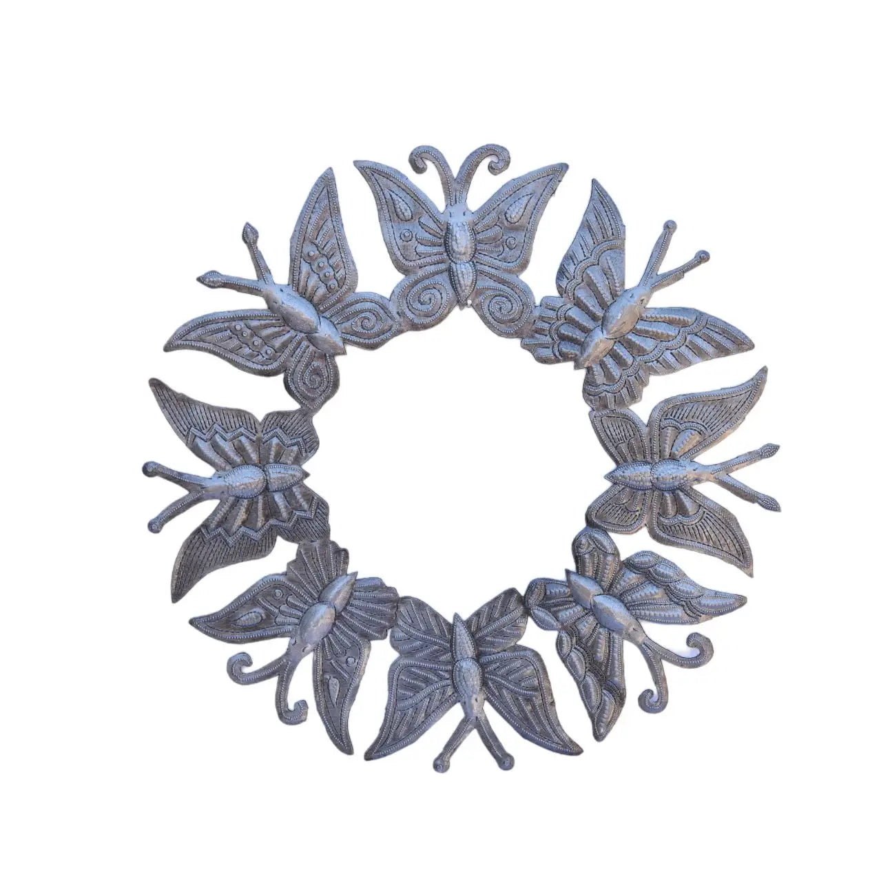 Butterfly Garden Plaque, Haitian Metal Recycled (Copy)