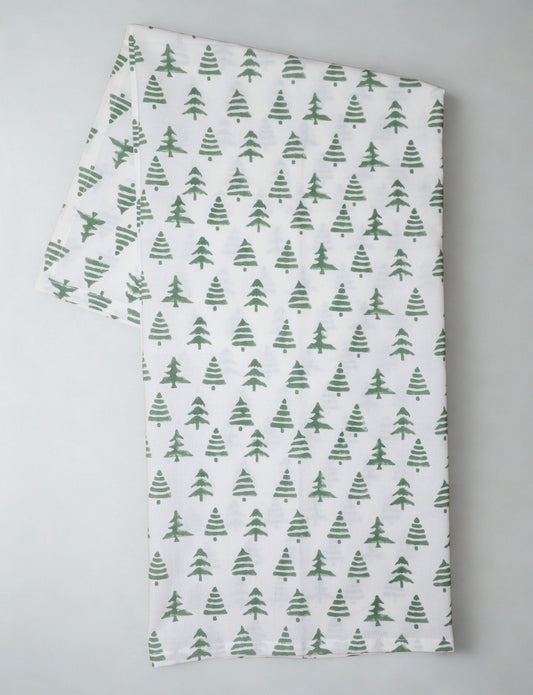 S/2 Christmas Tree Cotton Tea Towel