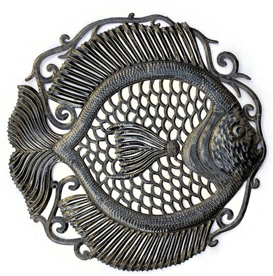 23" Fish Sea-life wall Decor, Nautical Theme Metal Art,