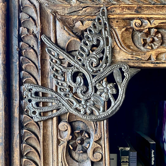 Hand Cut Dove of Peace, Fair Trade Haitian Metal Art 7"x6.5" Decorative Ornamental Bird (Copy)