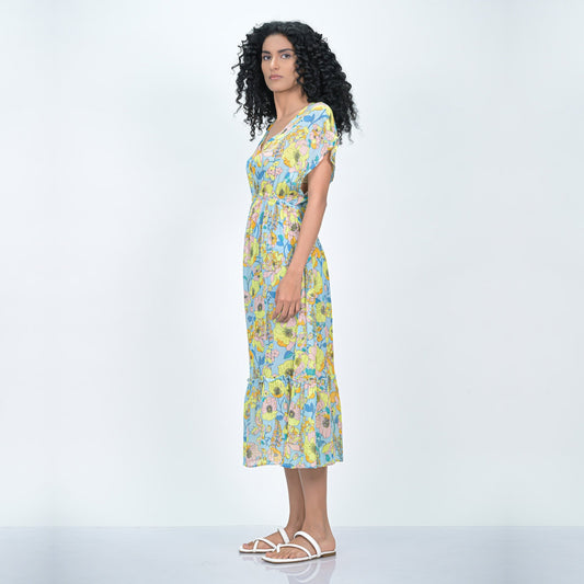 Sunrise Blossom Caftan - Blue