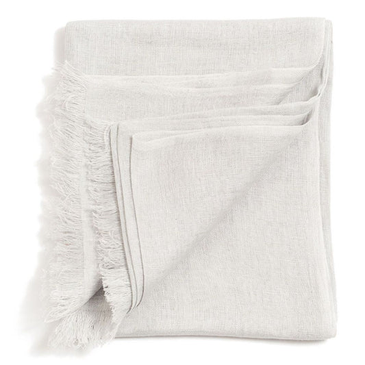 Oat Beige Neutral Hand Woven Soft Linen Silk Scarf