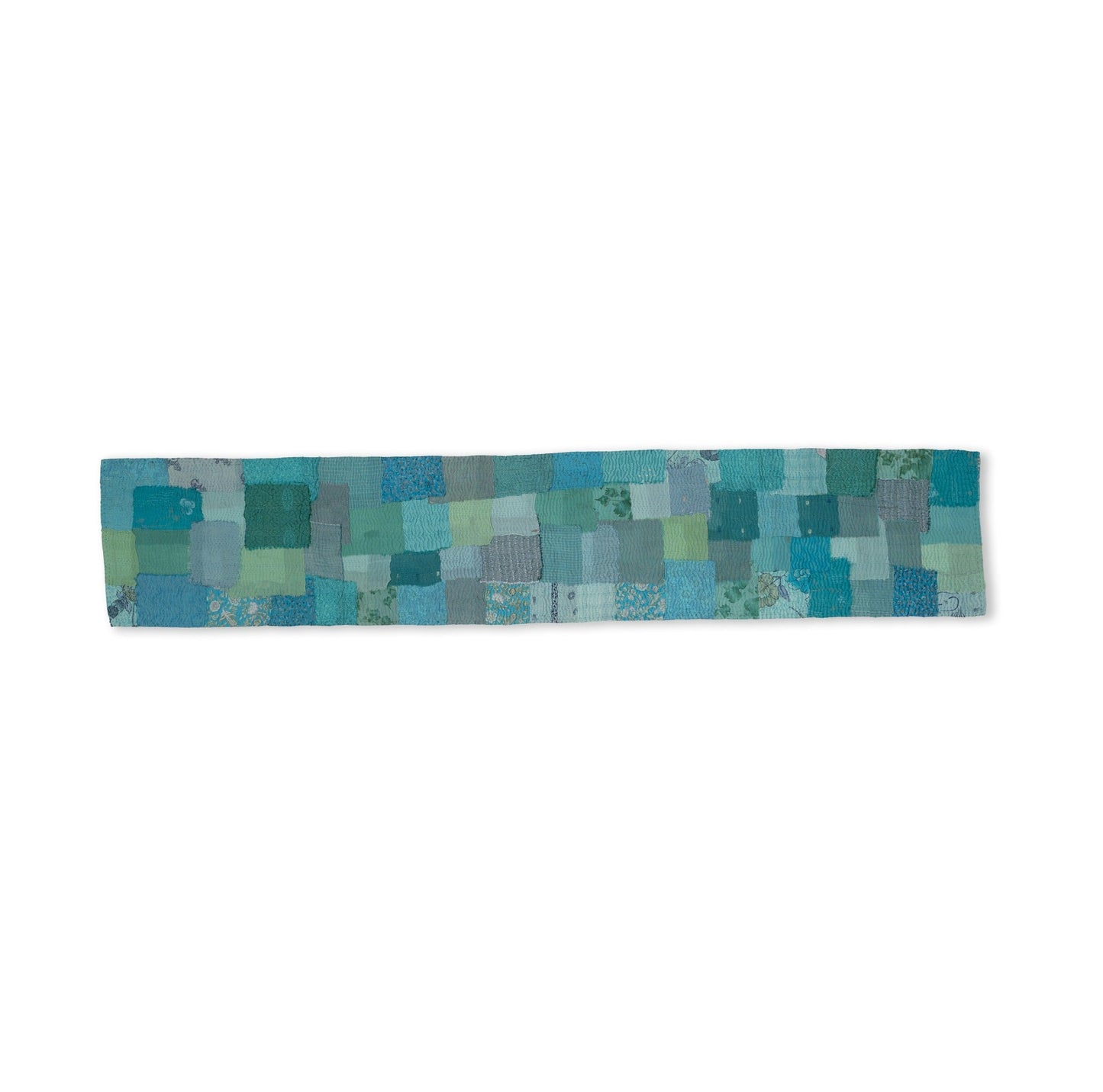 Printed Fray Patch Runner - Sage