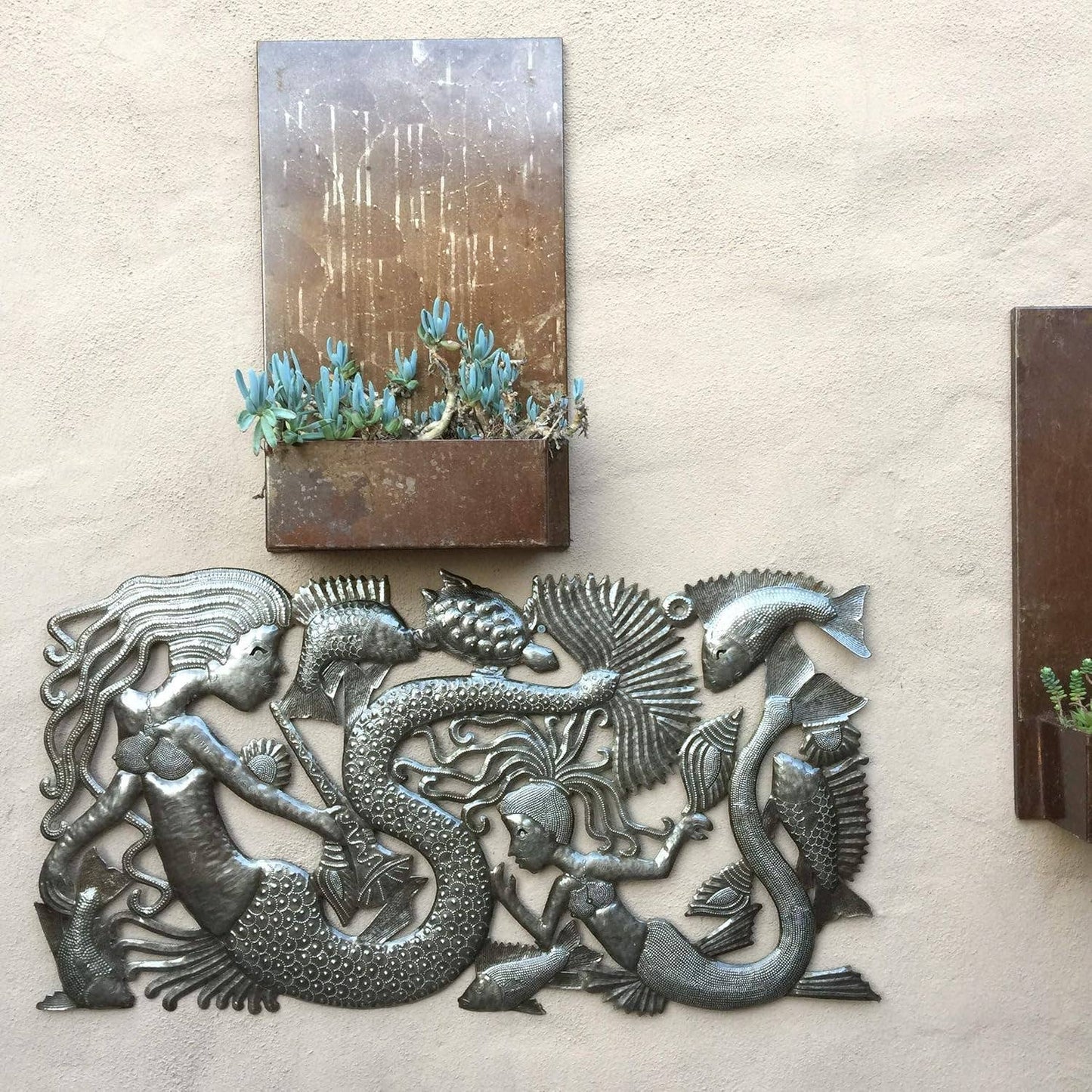 Mermaid Mother & Daughter Metal Wall Art by Evenson 34"X17"