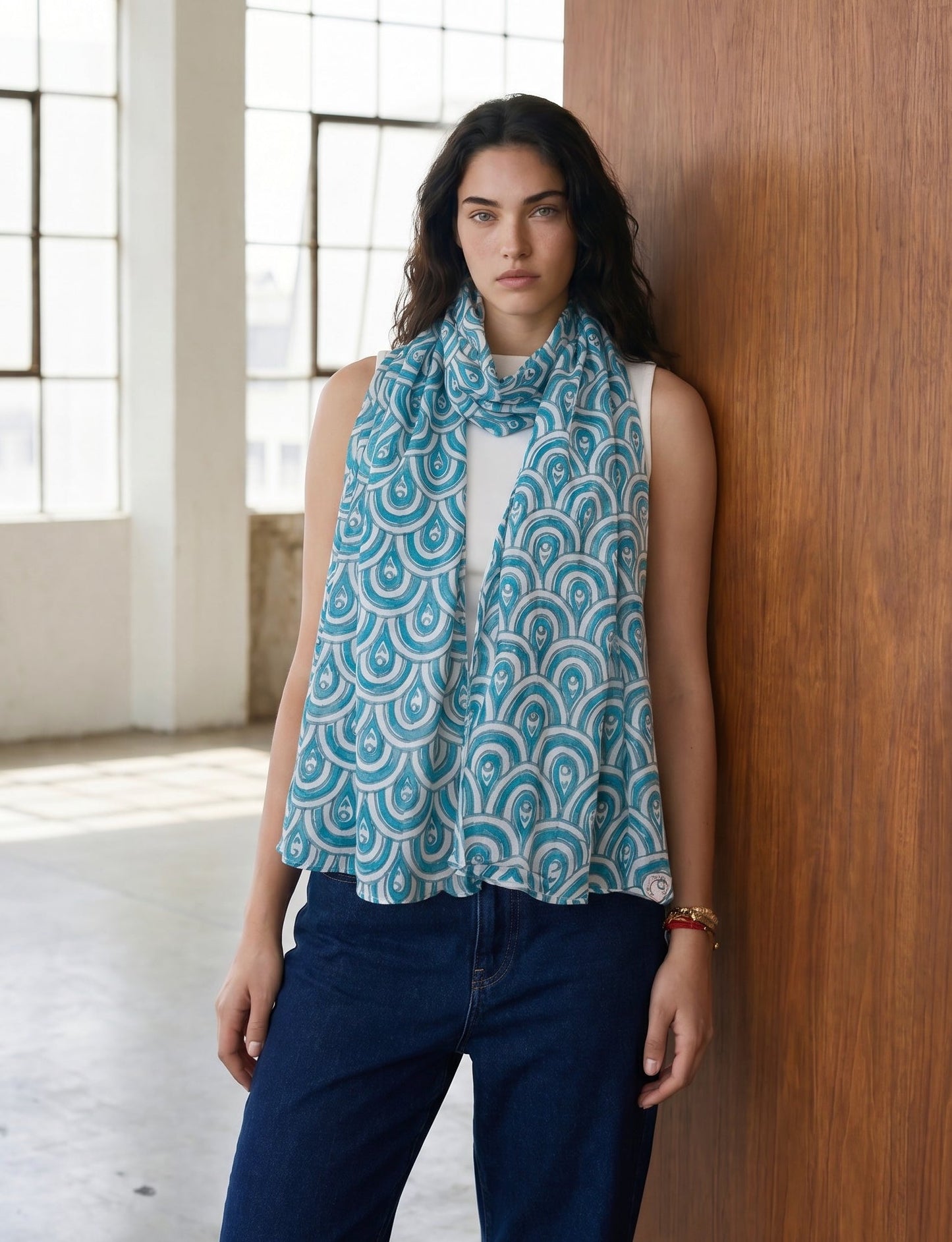 Peacock Teal Scarf