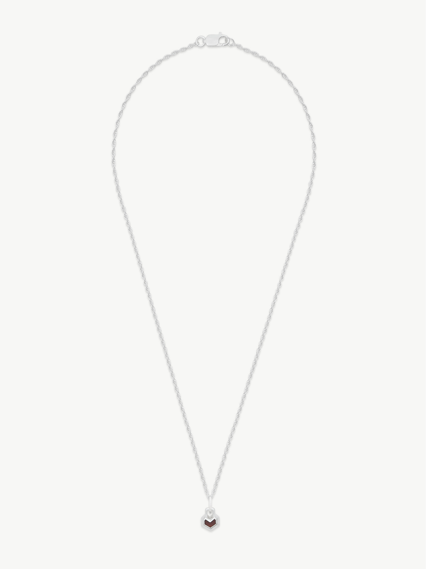 Necklace with a heart pendant on a white background