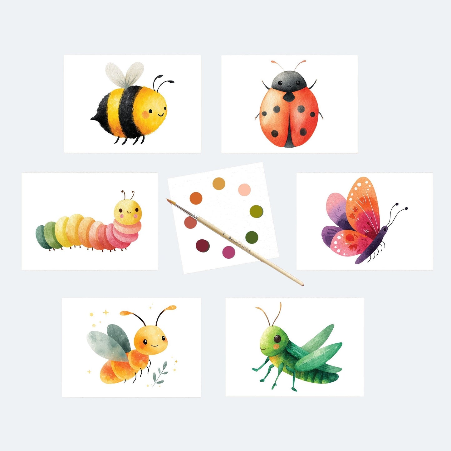 Garden Friends Watercolor Postcard Kit