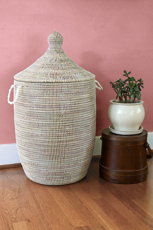 Slender Laurel Hamper Basket from Senegal
