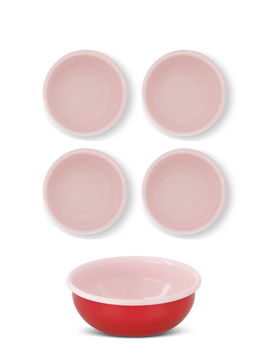 S/4 Enamel Cereal Bowl - Two Tone