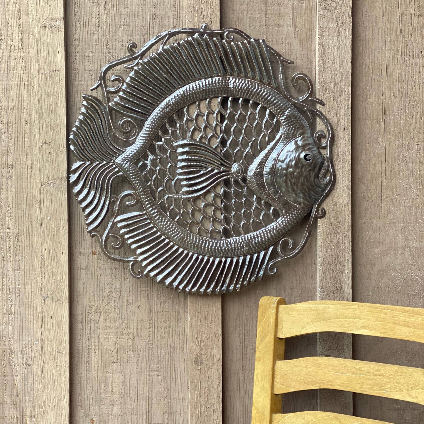23" Fish Sea-life wall Decor, Nautical Theme Metal Art,