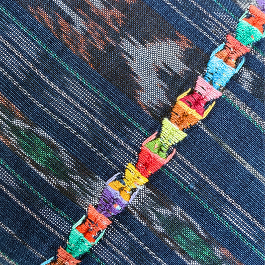 Vintage Indigo Ikat Long Lumbar Pillow