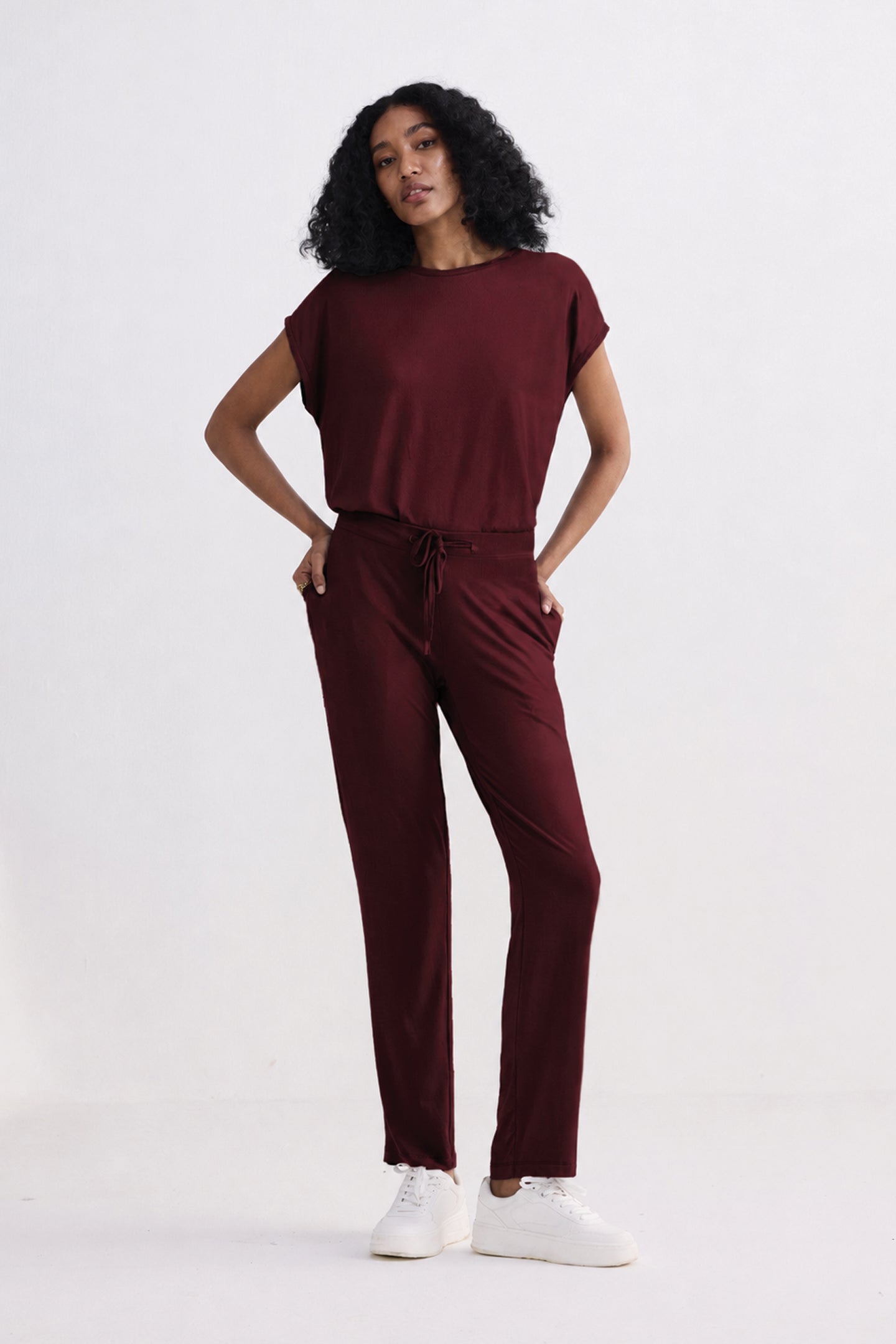 Wide Leg Pant in Merlot