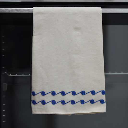 Tahriri Tea Towel Flowers - Blue