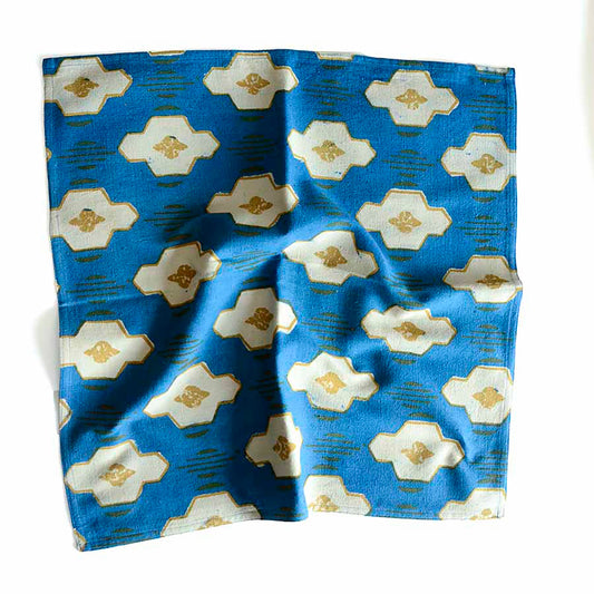 Modern Block Print Cloth Napkins (Set of 4) - Hopi Blue