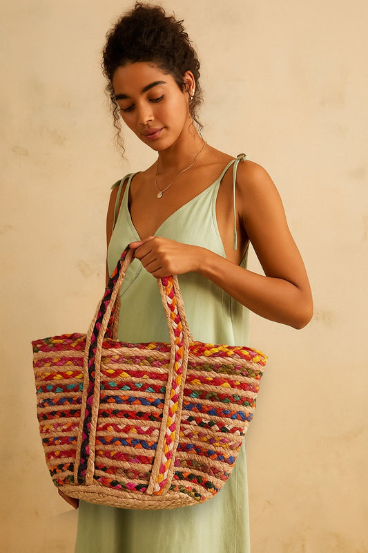 Chindi Multicolor Market Tote Bag