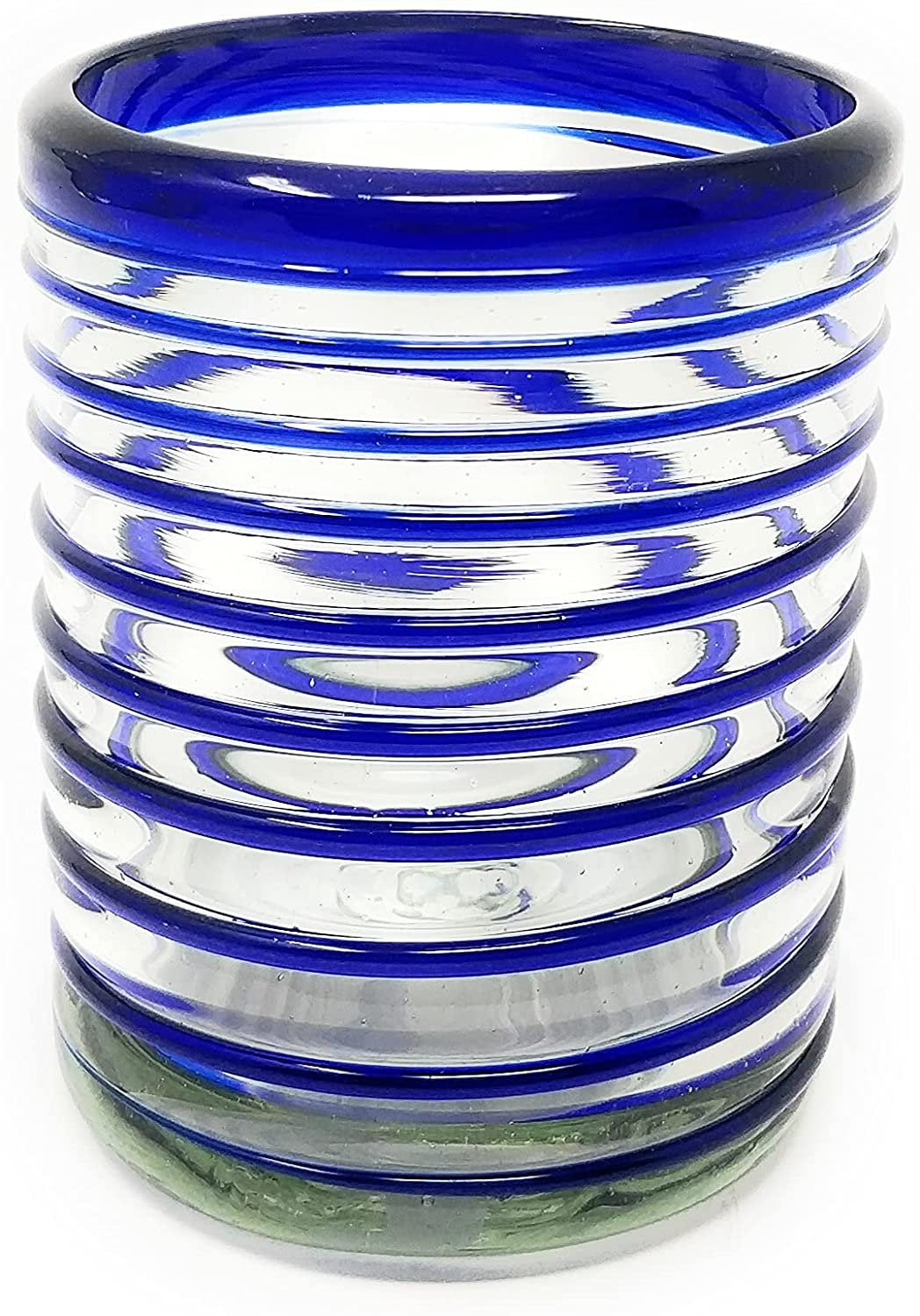 Blue Spiral Design Tumbler Glasses - Set of 6