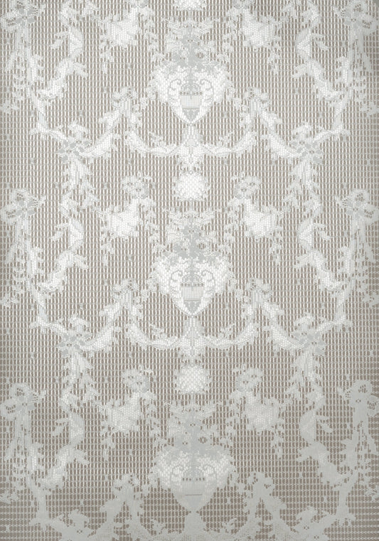 Prince of Scots Rose Damask Paper Lace Paper Wallpaper