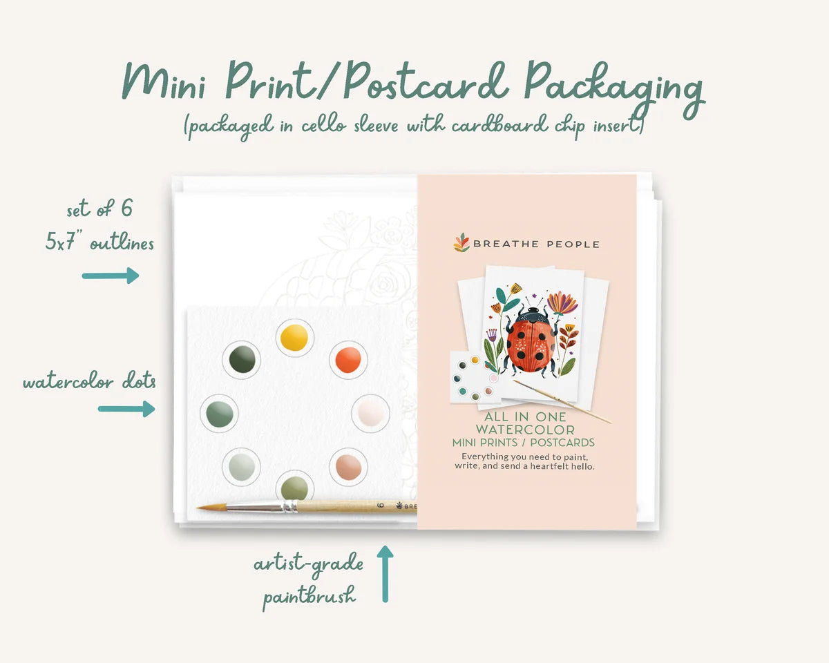 Happy Fruits: All-in-One Watercolor Postcard Kit for Kids