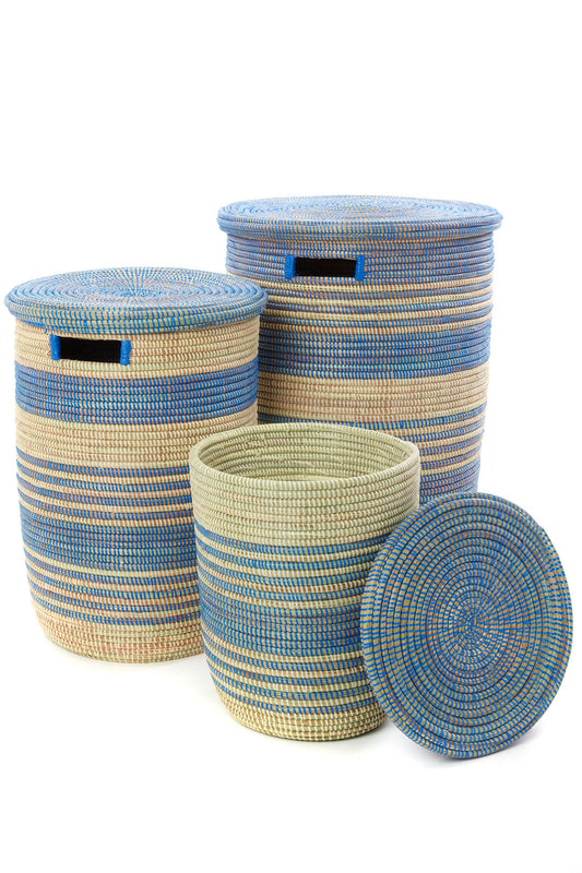 S/3 Ebb & Flow Striped Hampers