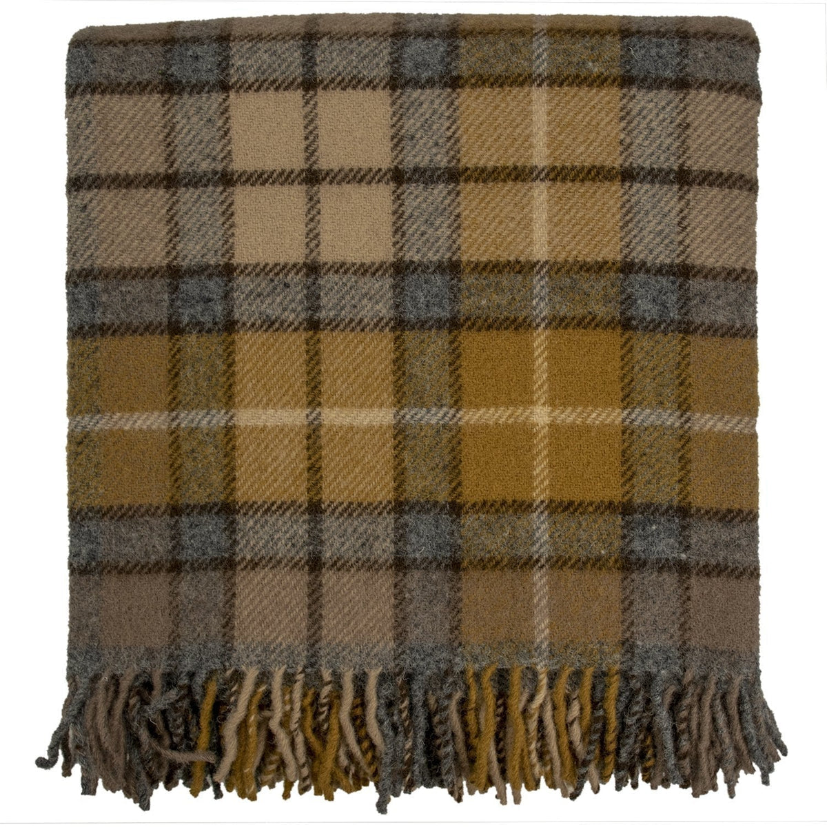 Highland Tweeds Pure New Wool Fluffy Throw - Natural Buchanan
