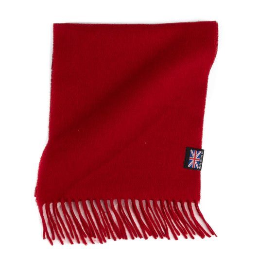 Prince of Scots Fringed Merino Wool Scarf (Red)