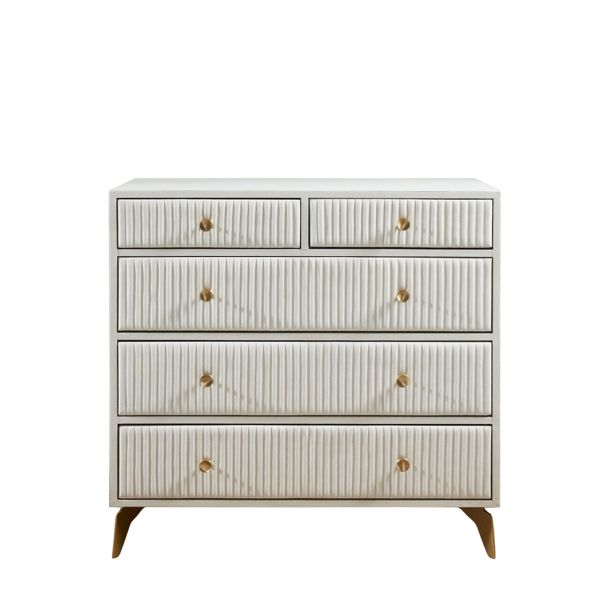 Stanford Five Drawer Leather Chest