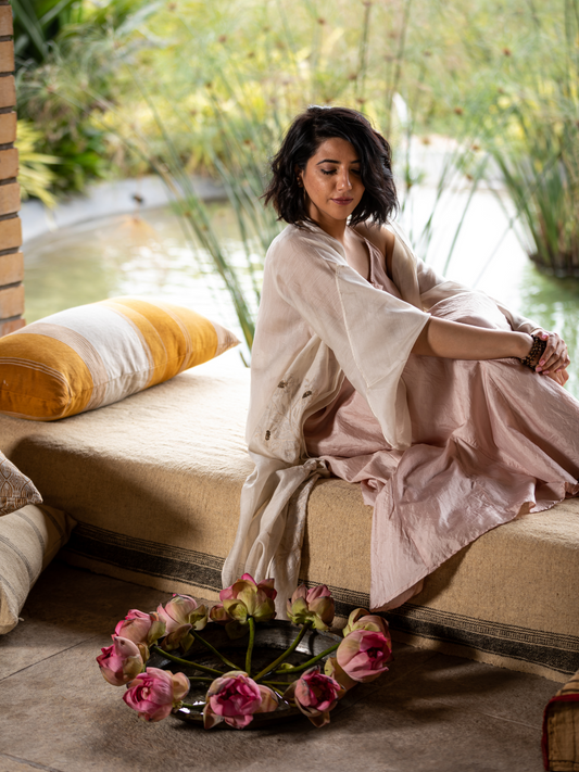 Tulum Stripe Ochre Lumbar Pillow Cover