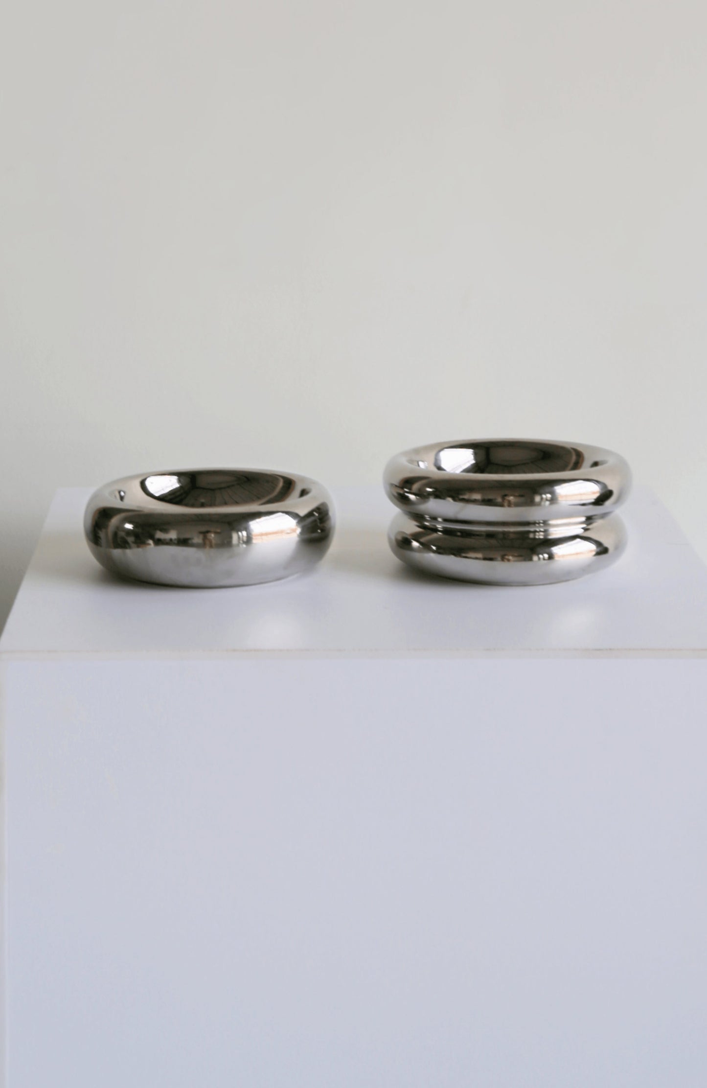 Chrome Halo Pet Bowl