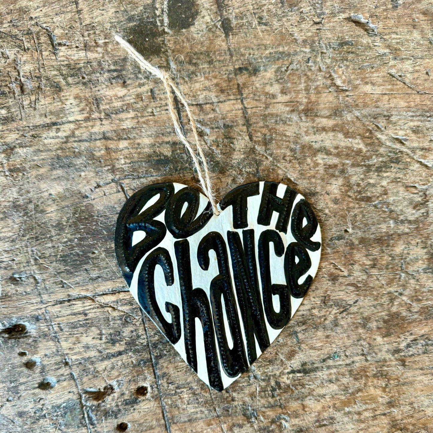 Political Inspiration Ornament, Be the Change 4.25" x 4.5"