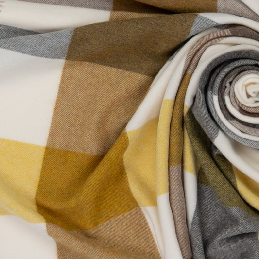 Southampton Home Merino Wool Throw – Block Gold