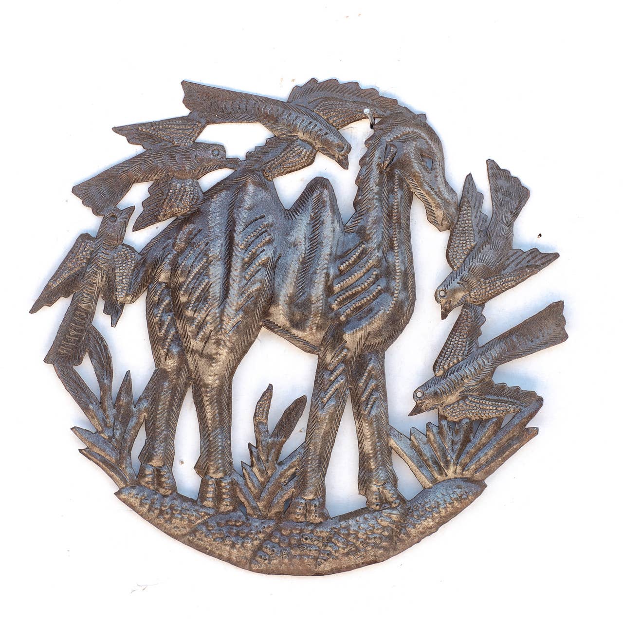 Camel Haitian Metal Art, Fair Trade, Limited Edition 11x12in