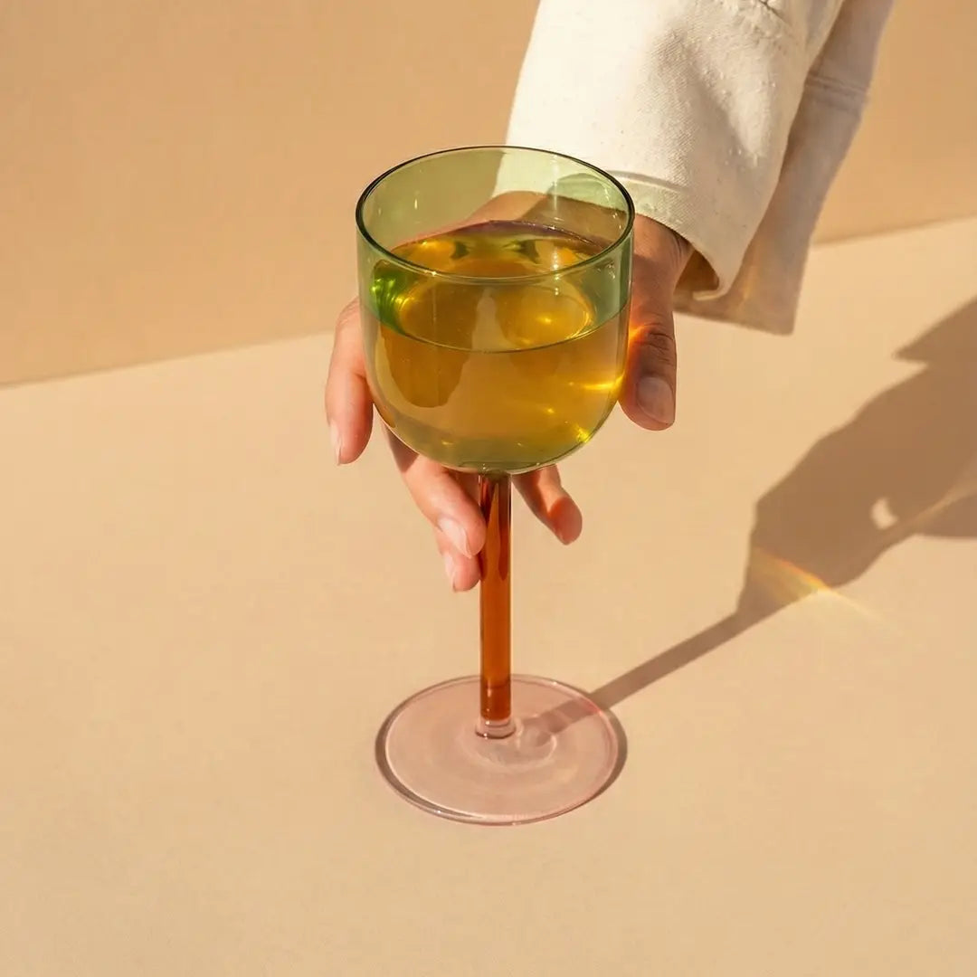 S/2 Color Pop Wine Glass - Green