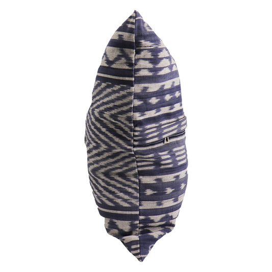 Handwoven Ikat Pillow Cover, Blue. 20 x 20 inches, Cushion Throw