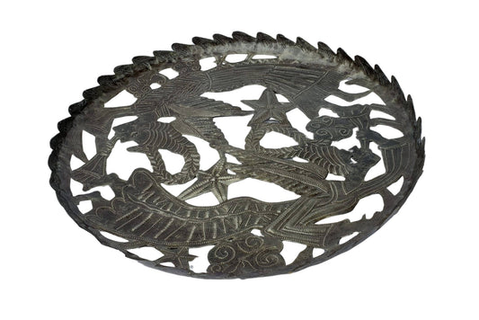 16" Metal Fruit Bowl, Angel Design, Home Decor
