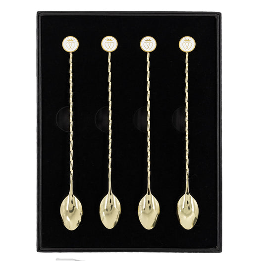 French Cocktail Spoons Gift Set - Gold