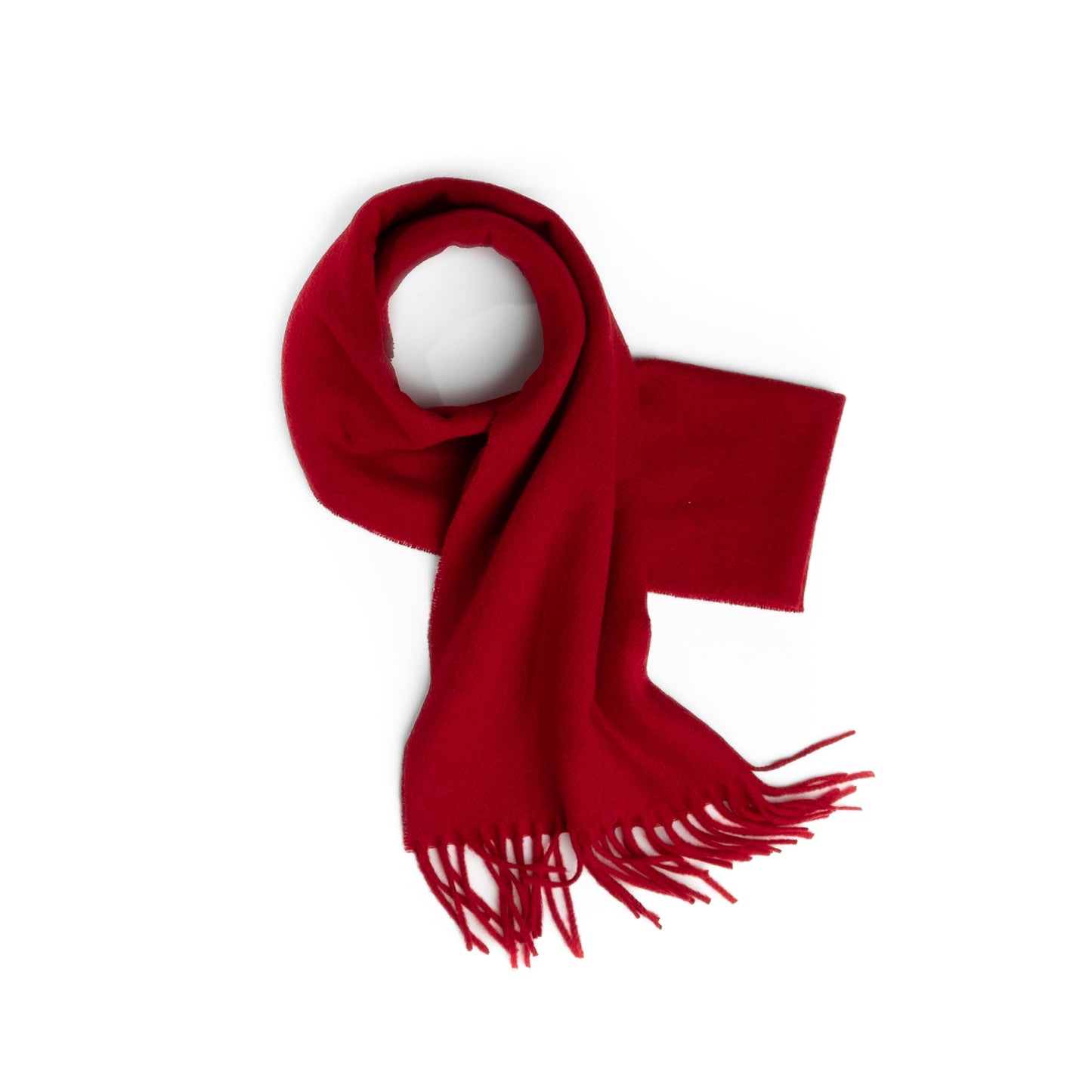 Prince of Scots Fringed Merino Wool Scarf (Red)