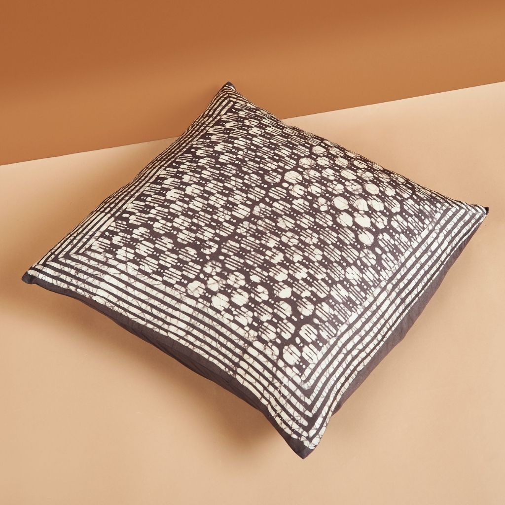 Oasis Hand Crafted Wax Block Print Mulberry Silk Pillow